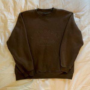 White Fox Best of Both Oversized Sweatshirt Chocolate